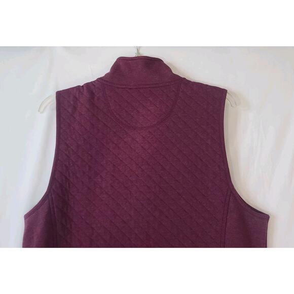 L. L. Bean Women's Dark Burgundy Textured Full Zip Vest Large - Picture 6 of 6